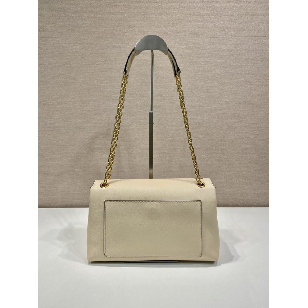 Prada Travertine Medium leather shoulder bag 29x16x9.5cm Bags