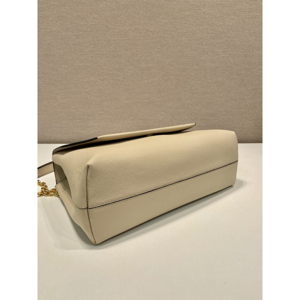Prada Travertine Medium leather shoulder bag 29x16x9.5cm Bags