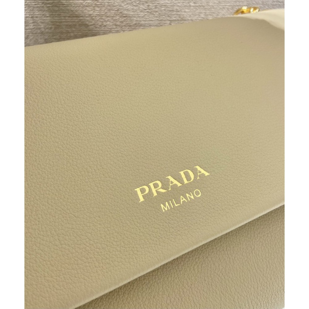 Prada Travertine Medium leather shoulder bag 29x16x9.5cm Bags