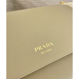 Prada Travertine Medium leather shoulder bag 29x16x9.5cm Bags