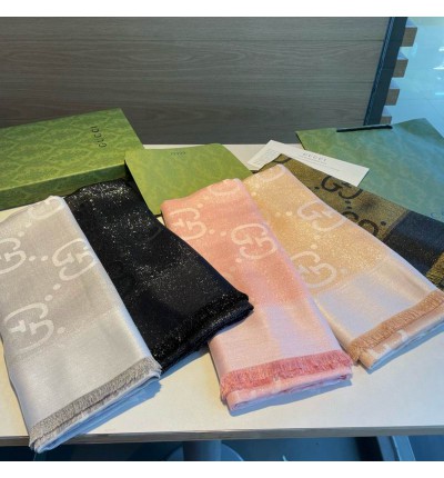 Gucci scarf 140x140cm cotton silk