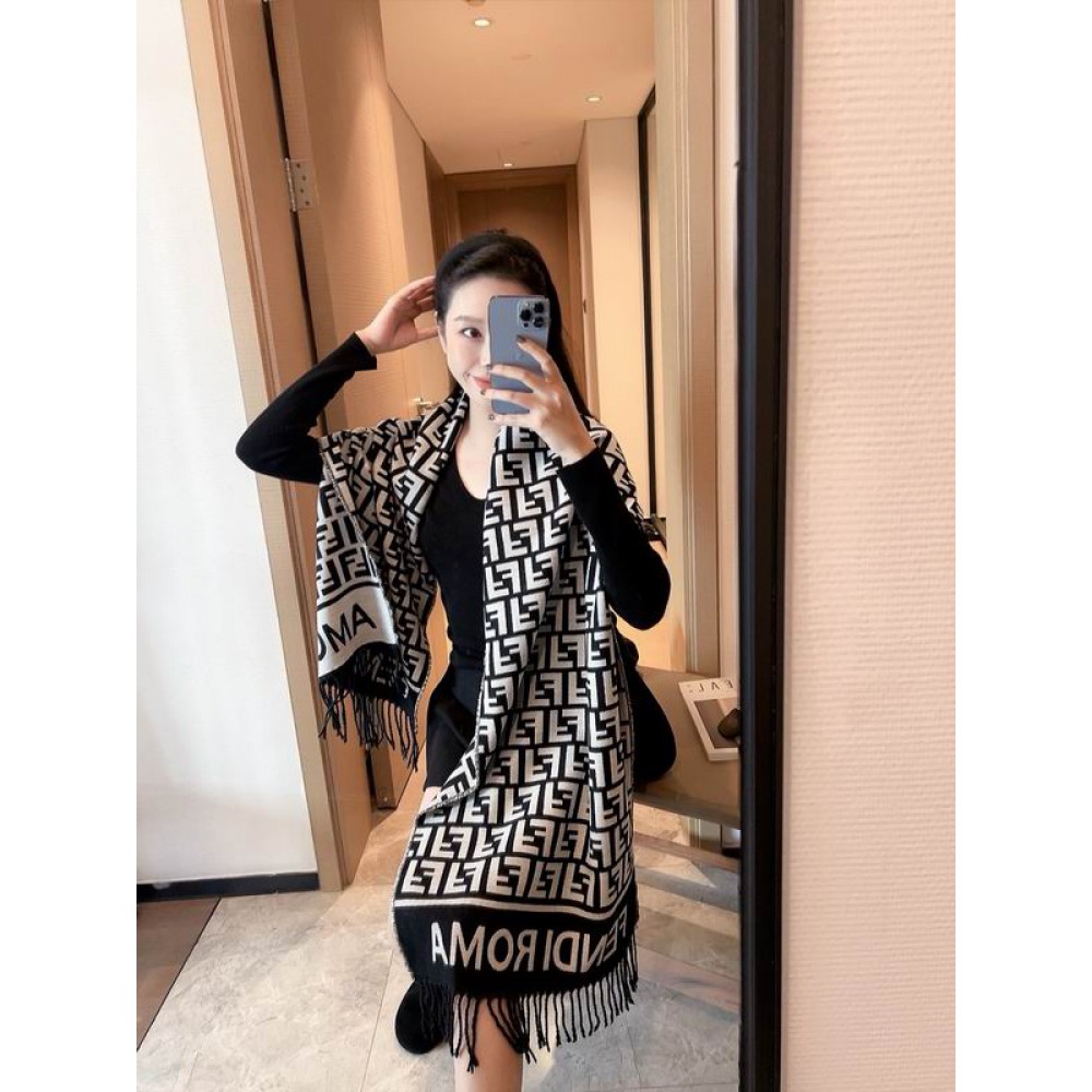 Fendi scarf 170x45cm cotton silk Accesories