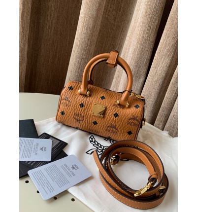 Mcm Boston Bag in Visetos Original 8.0 x 18.0 x 9.5 cm