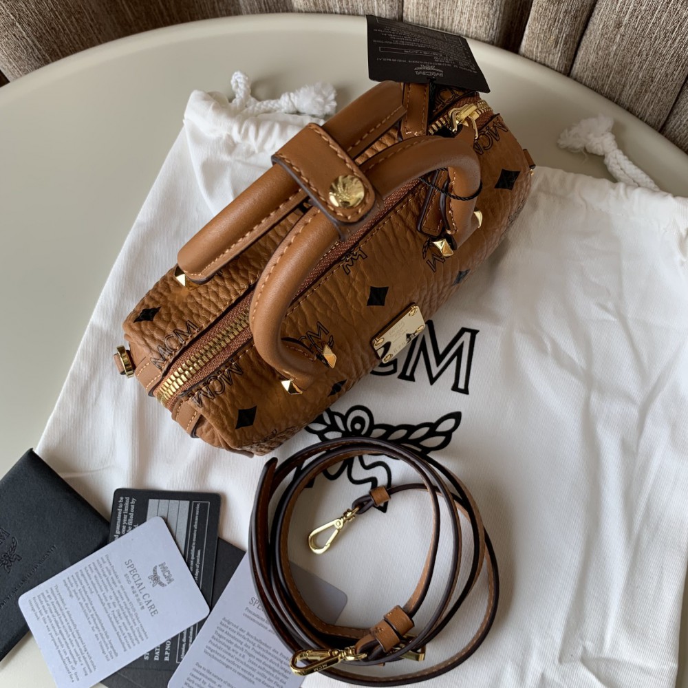 Mcm Boston Bag in Visetos Original 8.0 x 18.0 x 9.5 cm Bags