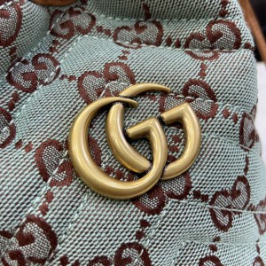 Gucci ophidia Pale blue and brown GG canvas mini bucket 783175 14x17x13cm Bags