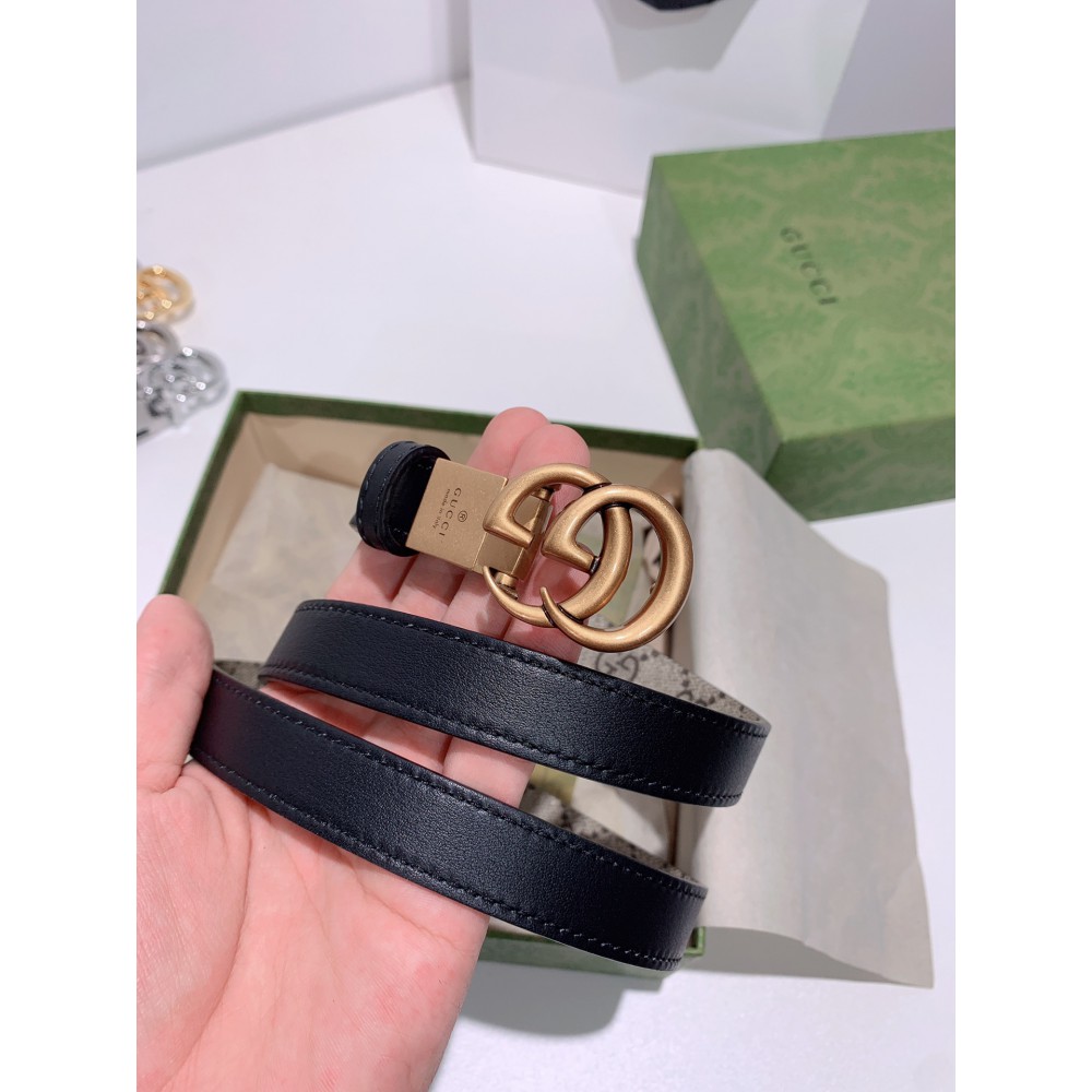 Gucci belt 2cm reversible 90-120cm black Accesories