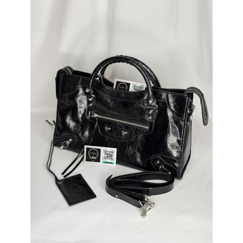 Balenciaga city bag 38x25x14cm metallized black Bags