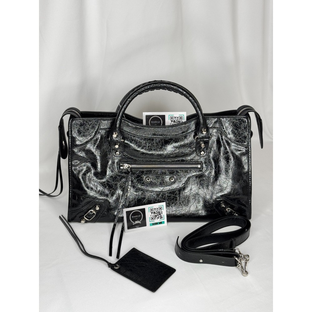 Balenciaga city bag 38x25x14cm metallized black Bags