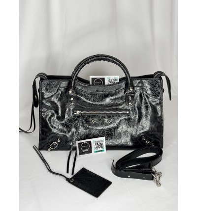 Balenciaga city bag 38x25x14cm metallized black