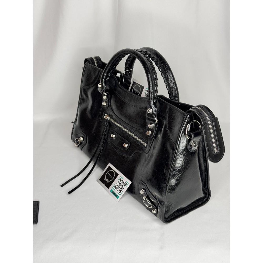 Balenciaga city bag 38x25x14cm metallized black Bags