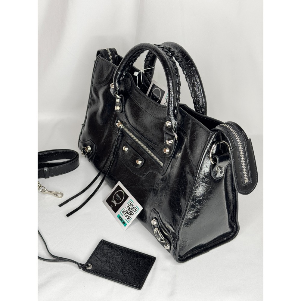 Balenciaga city bag 38x25x14cm metallized black Bags