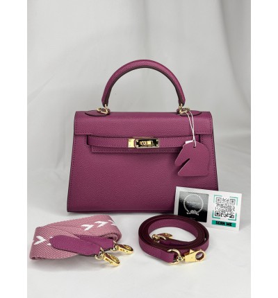 Hermes Kelly mini 2 epsom leather purple epsom leather 100%
