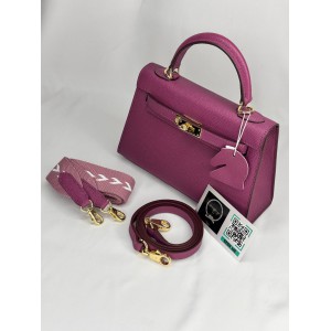 Hermes Kelly mini 2 epsom leather purple epsom leather 100% Bags