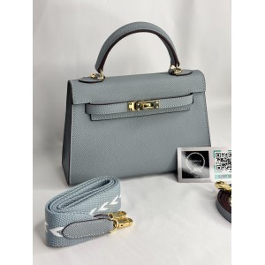 Hermes Kelly mini 2 epsom leather light grey epsom leather 100% Bags