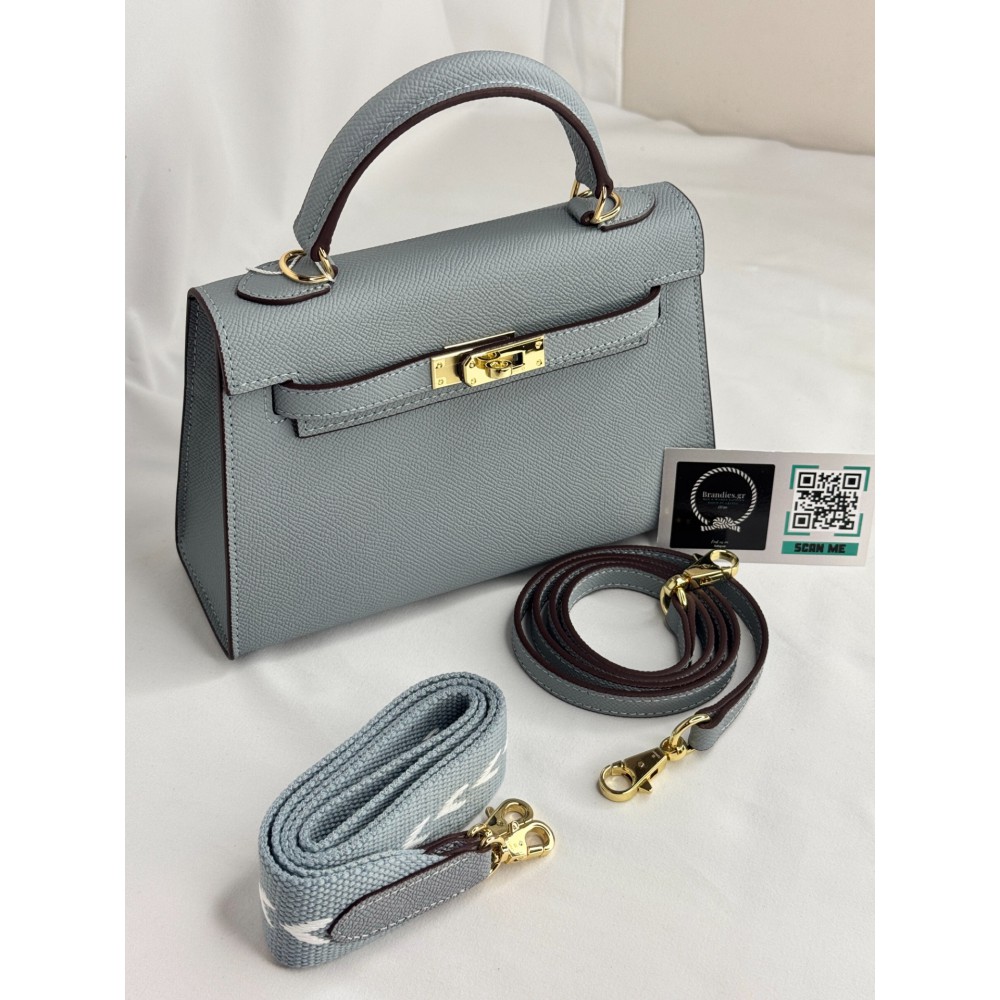 Hermes Kelly mini 2 epsom leather light grey epsom leather 100% Bags