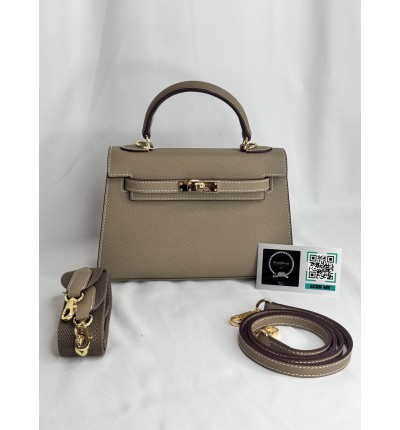 Hermes Kelly mini 2 epsom leather etoupe epsom leather 100%