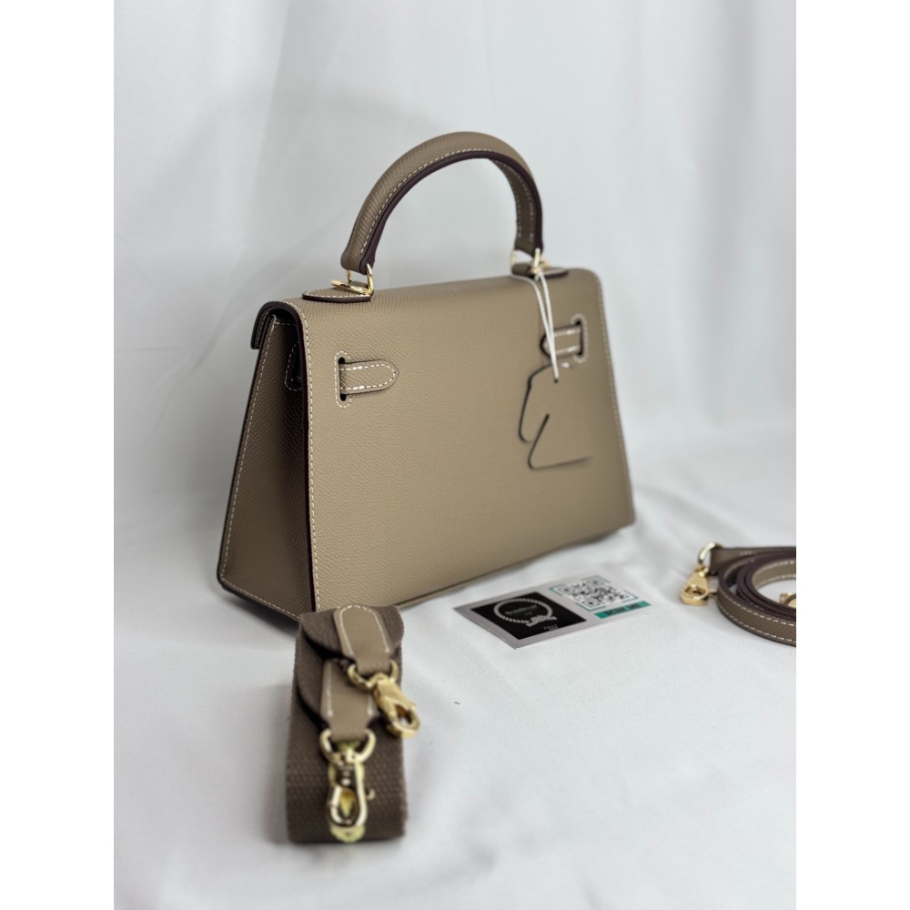 Hermes Kelly mini 2 epsom leather etoupe epsom leather 100% Bags