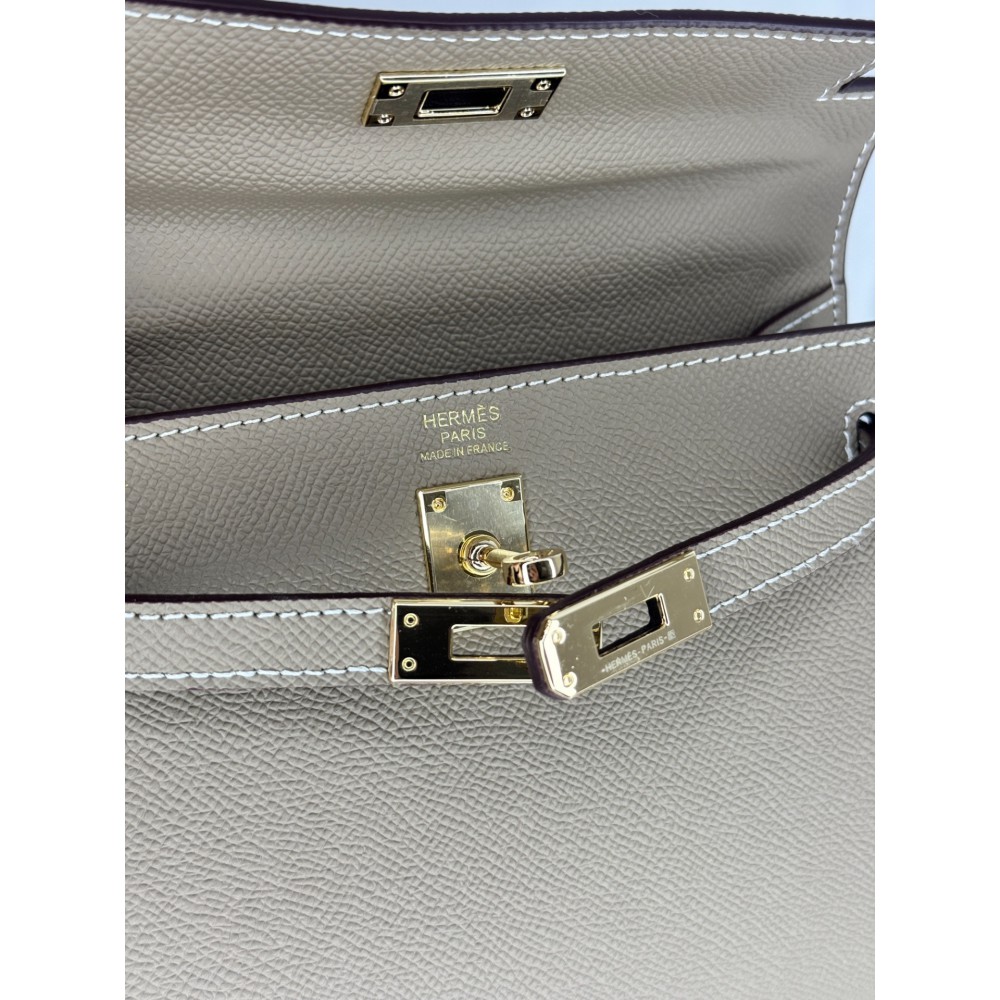 Hermes Kelly mini 2 epsom leather etoupe epsom leather 100% Bags