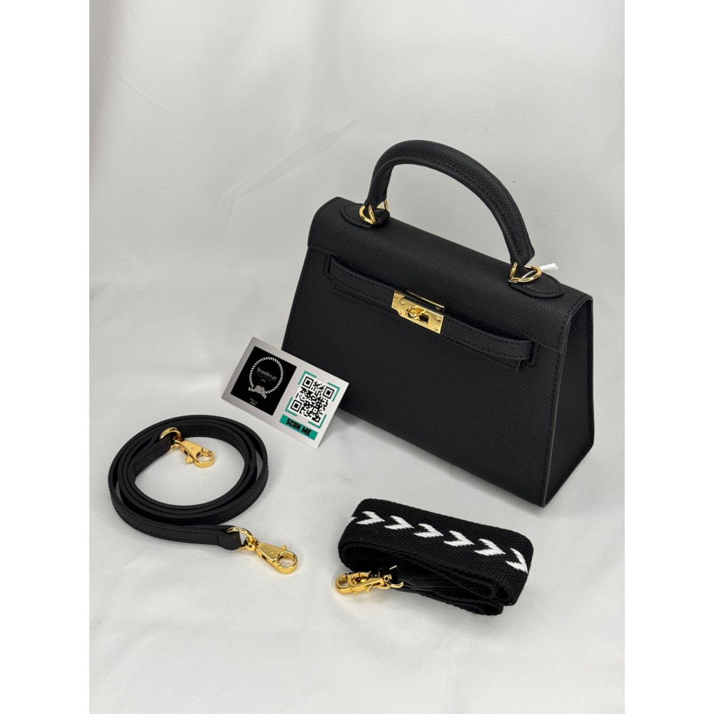 Hermes Kelly mini 2 epsom leather black epsom leather 100% Bags