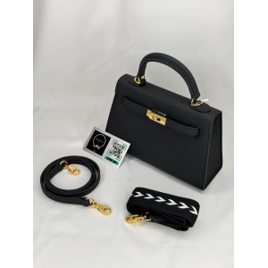 Hermes Kelly mini 2 epsom leather black epsom leather 100% Bags