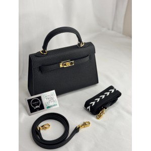 Hermes Kelly mini 2 epsom leather black epsom leather 100% Bags