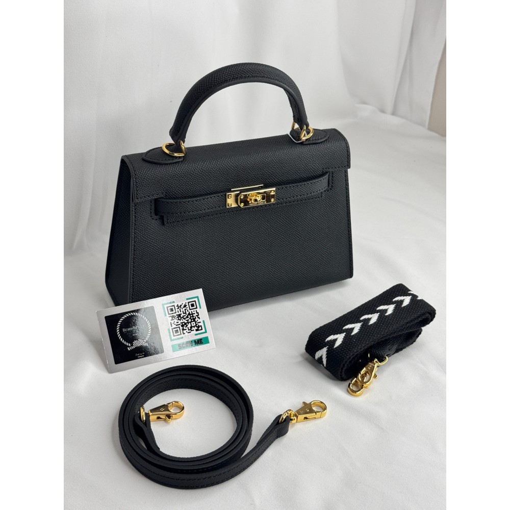 Hermes Kelly mini 2 epsom leather black epsom leather 100% Bags