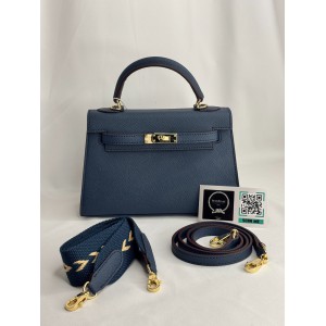 Hermes Kelly mini 2 epsom leather navy blue epsom leather 100% Bags