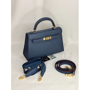 Hermes Kelly mini 2 epsom leather navy blue epsom leather 100% Bags