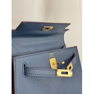 Hermes Kelly mini 2 epsom leather navy blue epsom leather 100% Bags