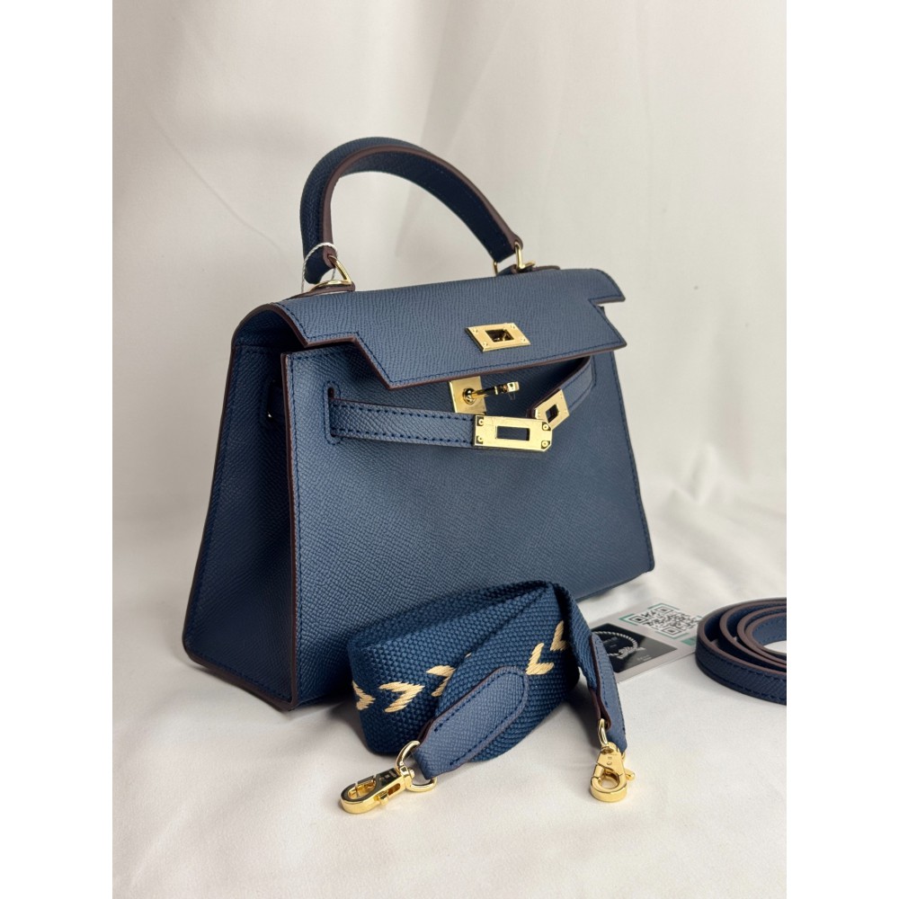 Hermes Kelly mini 2 epsom leather navy blue epsom leather 100% Bags