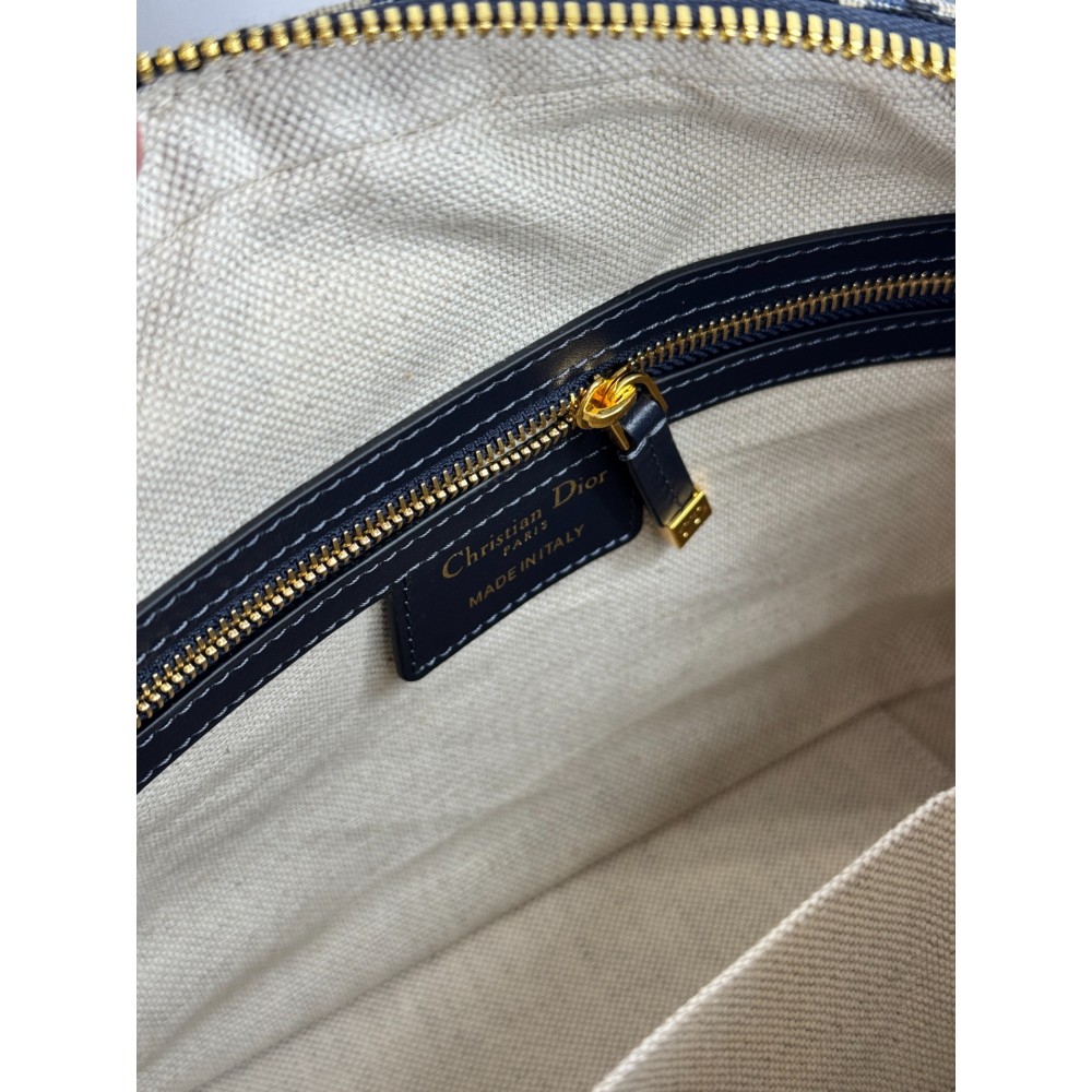 Dior D-Vibe Bowling Bag Blue Dior Oblique Jacquard size 25*9.5*16cm Bags