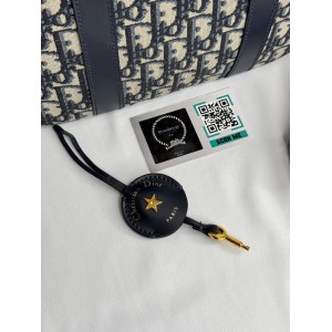 Dior D-Vibe Bowling Bag Blue Dior Oblique Jacquard size 25*9.5*16cm Bags