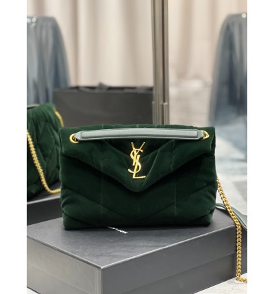 Ysl loulou puffer small size 29x18cm velvet