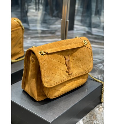 Ysl niki velvet leather bag 28x20cm