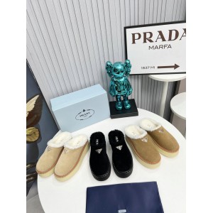 Prada 50mm suede mules fur insole Sheep Skin 36-42 Shoes