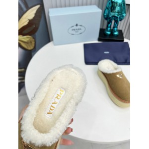 Prada 50mm suede mules fur insole Sheep Skin 36-42 Shoes