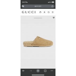 Gucci Horsebit GG shearling-lined suede mules 36-45 Shoes