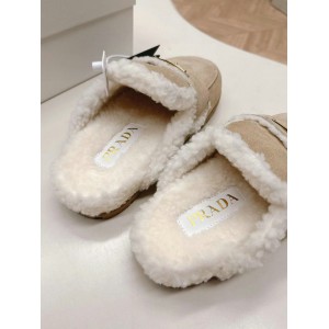 Prada Shearling-lined suede mules 36-42 Shoes