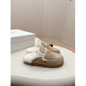 Prada Shearling-lined suede mules 36-42 Shoes