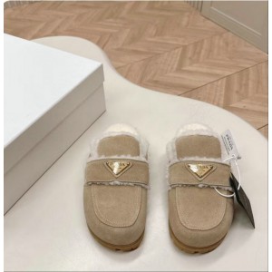 Prada Shearling-lined suede mules 36-42 Shoes