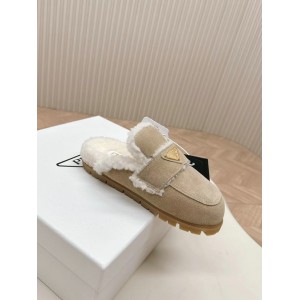 Prada Shearling-lined suede mules 36-42 Shoes