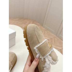 Prada Shearling-lined suede mules 36-42 Shoes
