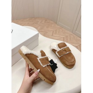 Prada Shearling-lined suede mules 36-42 Shoes
