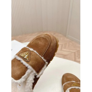 Prada Shearling-lined suede mules 36-42 Shoes