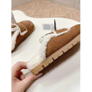 Prada Shearling-lined suede mules 36-42 Shoes