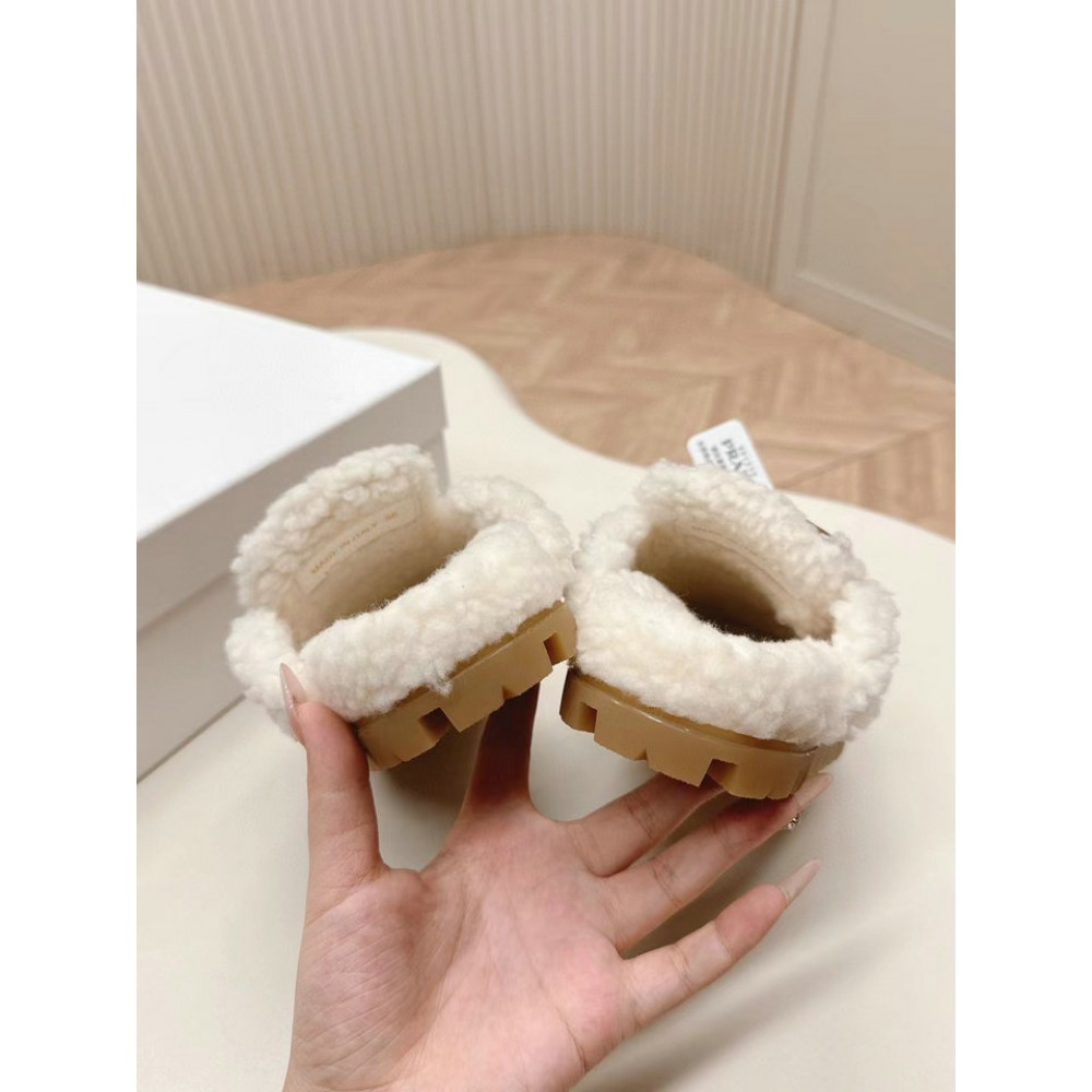 Prada Shearling-lined suede mules 36-42 Shoes