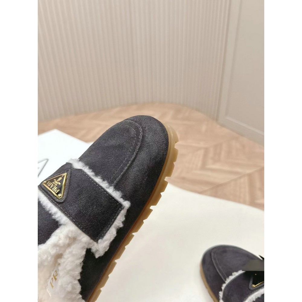 Prada Shearling-lined suede mules 36-42 Shoes