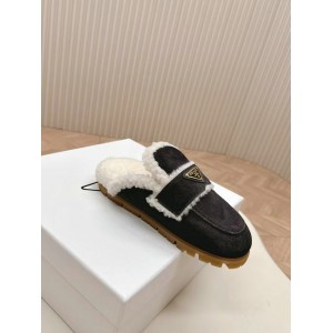 Prada Shearling-lined suede mules 36-42 Shoes