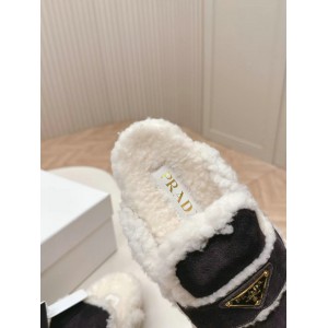 Prada Shearling-lined suede mules 36-42 Shoes