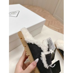 Prada Shearling-lined suede mules 36-42 Shoes